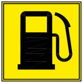 Kontrolka stavu benzínu/rezervy čtvercová, žlutá