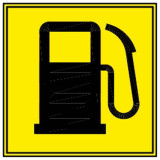 Kontrolka stavu benzínu/rezervy čtvercová, žlutá