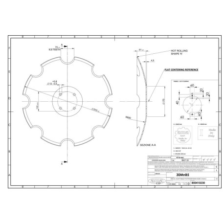 Disk ozubený vydutý 510x4,5 mm Pöttinger