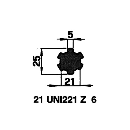 Drážkovaná tyč 21 UNI 221 Z6 - 3m